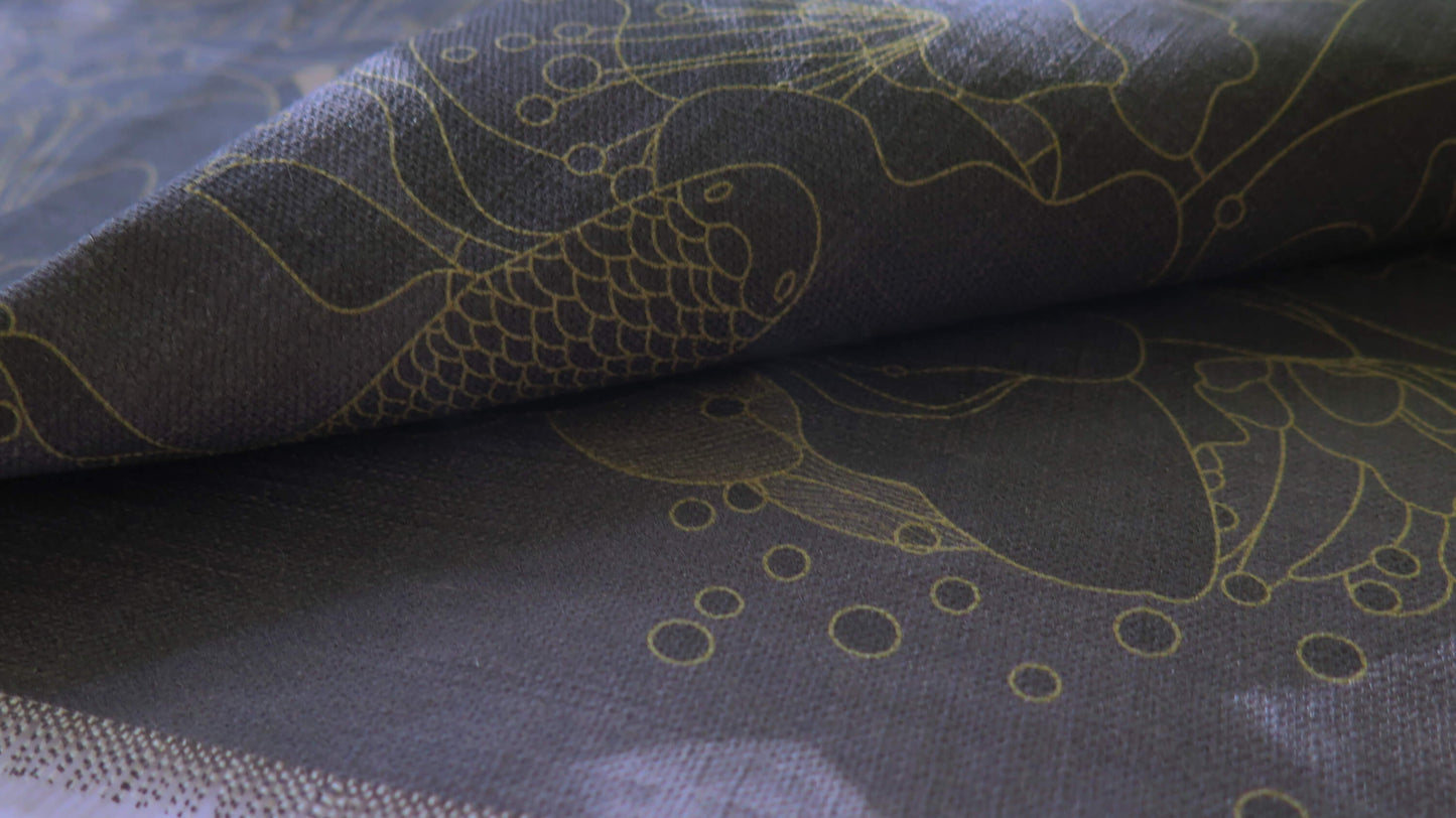 Under the Snow Moon 5 | Atlas Collection | Linen Wall Hanging | Throw