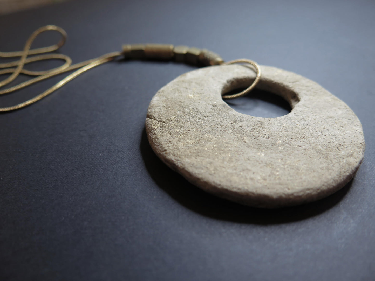 Wild Stone eclipse pendant on adjustable length snake chain necklace